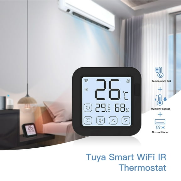 Shinysix Thermostat,App Temperature Monitor WiFi IR Air Air Conditioner Split Air Conditioner LCD LCD Display App WiFi IR Compatible Split Portable Display App Temperature Conditioner