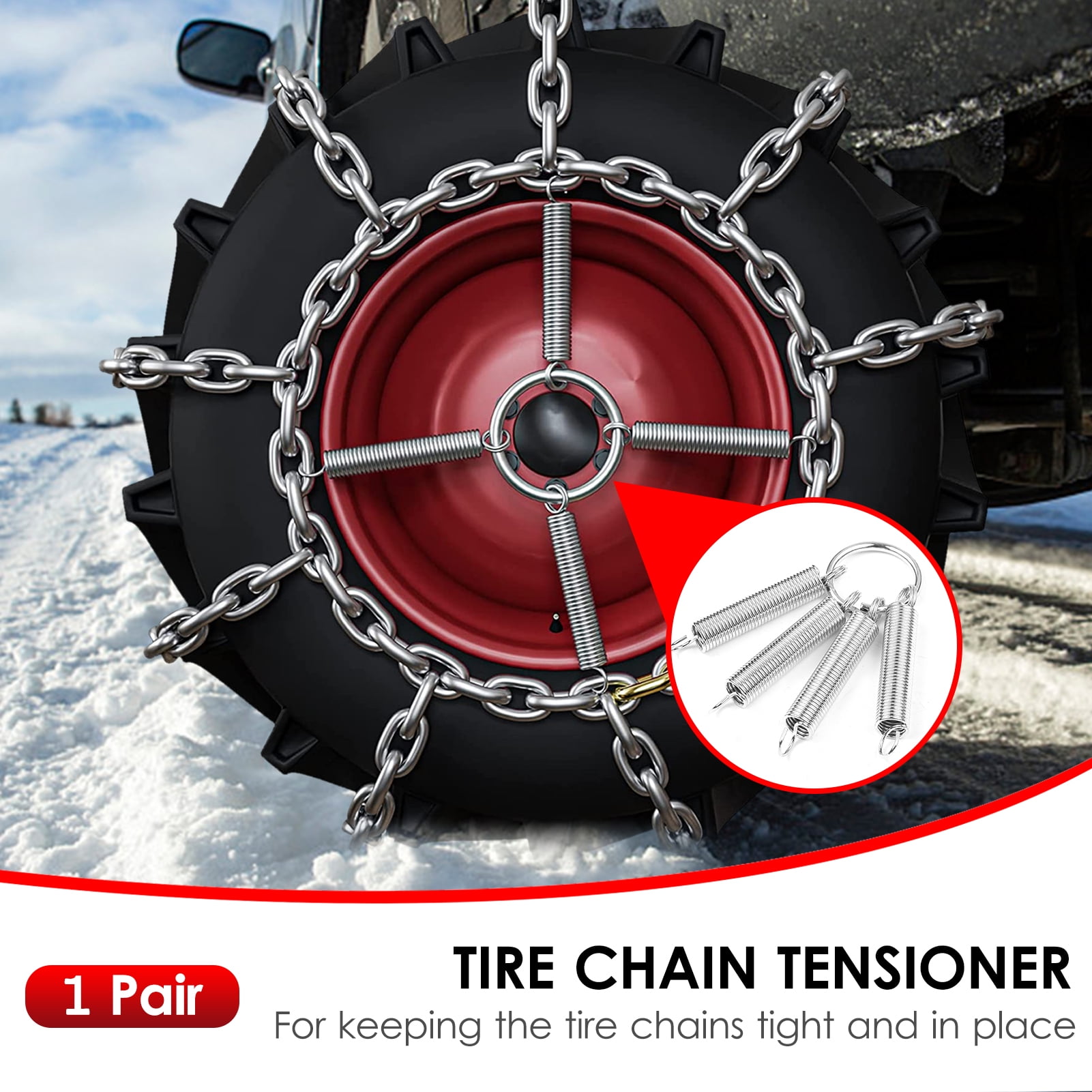 Shinysix Tire Chain Tensioner for Garden TractorsEnsures Tight Grip in