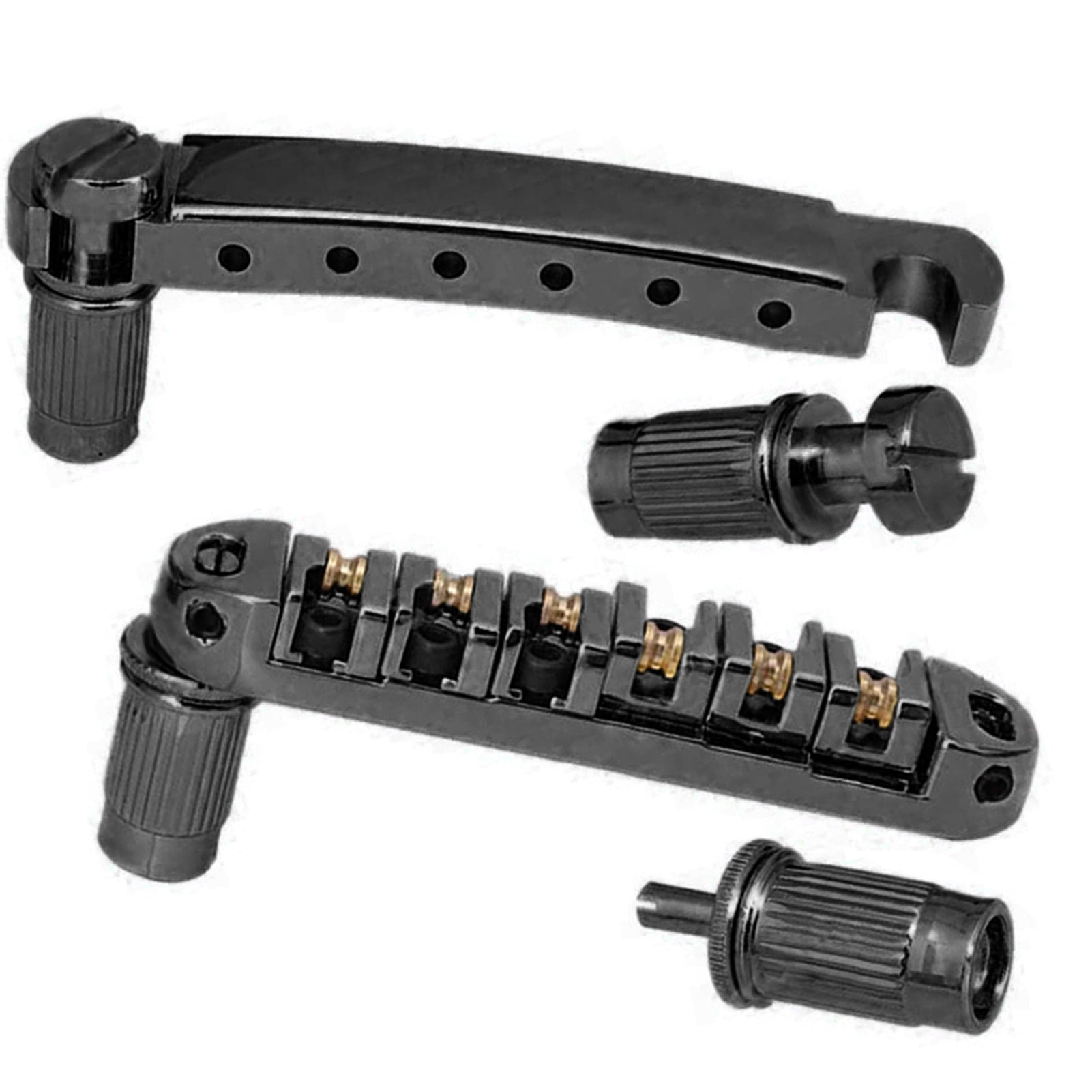 Shinysix TuneOMatic Bridge And Tailpiece,6 Ball Roller Adjustable