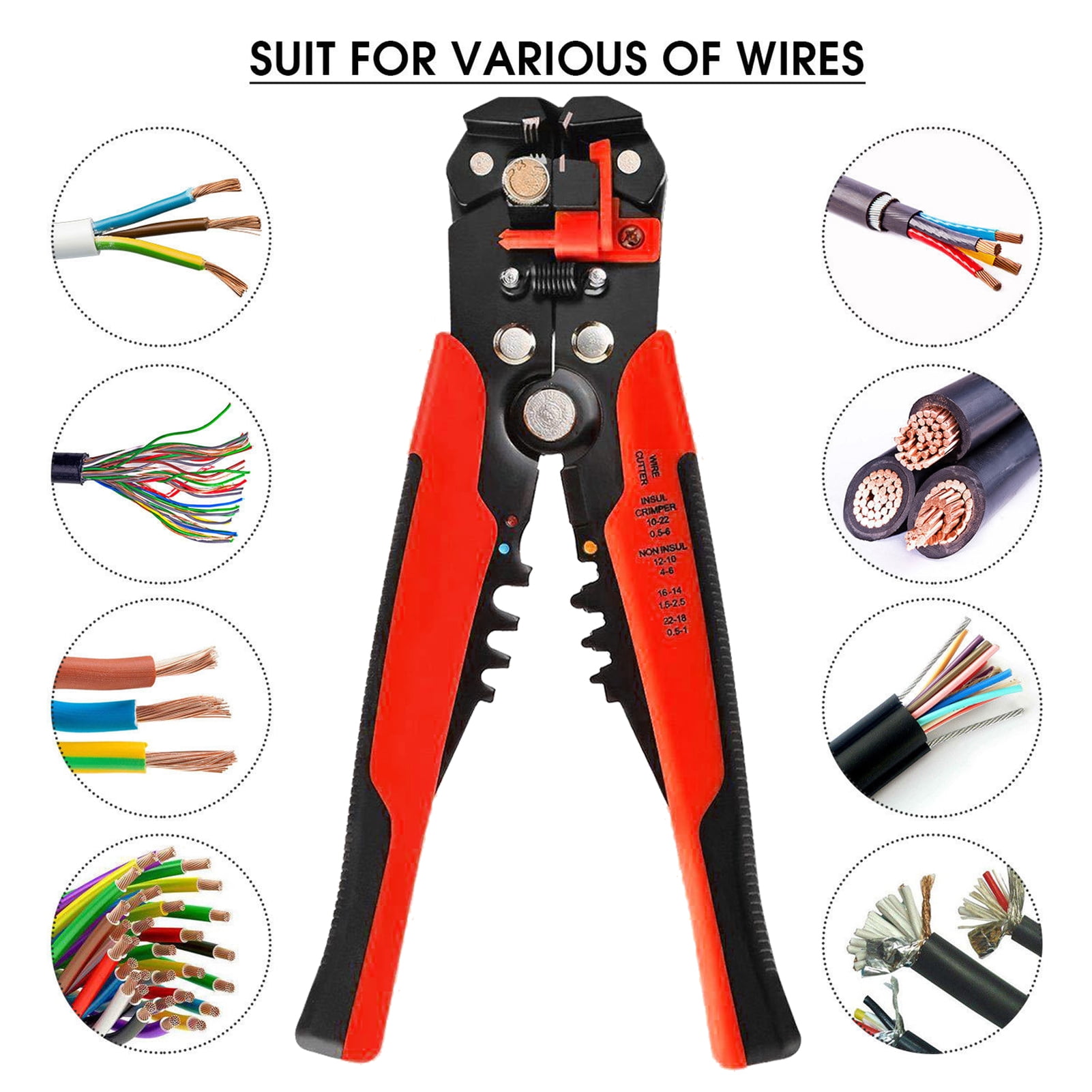 Shinysix Wire Stripper 8inch Cable Wire Stripping Pliers Insulation Cable Crimpers Electrician
