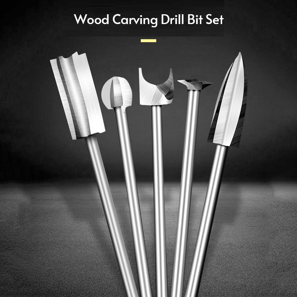 Shinysix Wood Carving Engraving Drill Bit Set, HSS Engraving Drill Bits