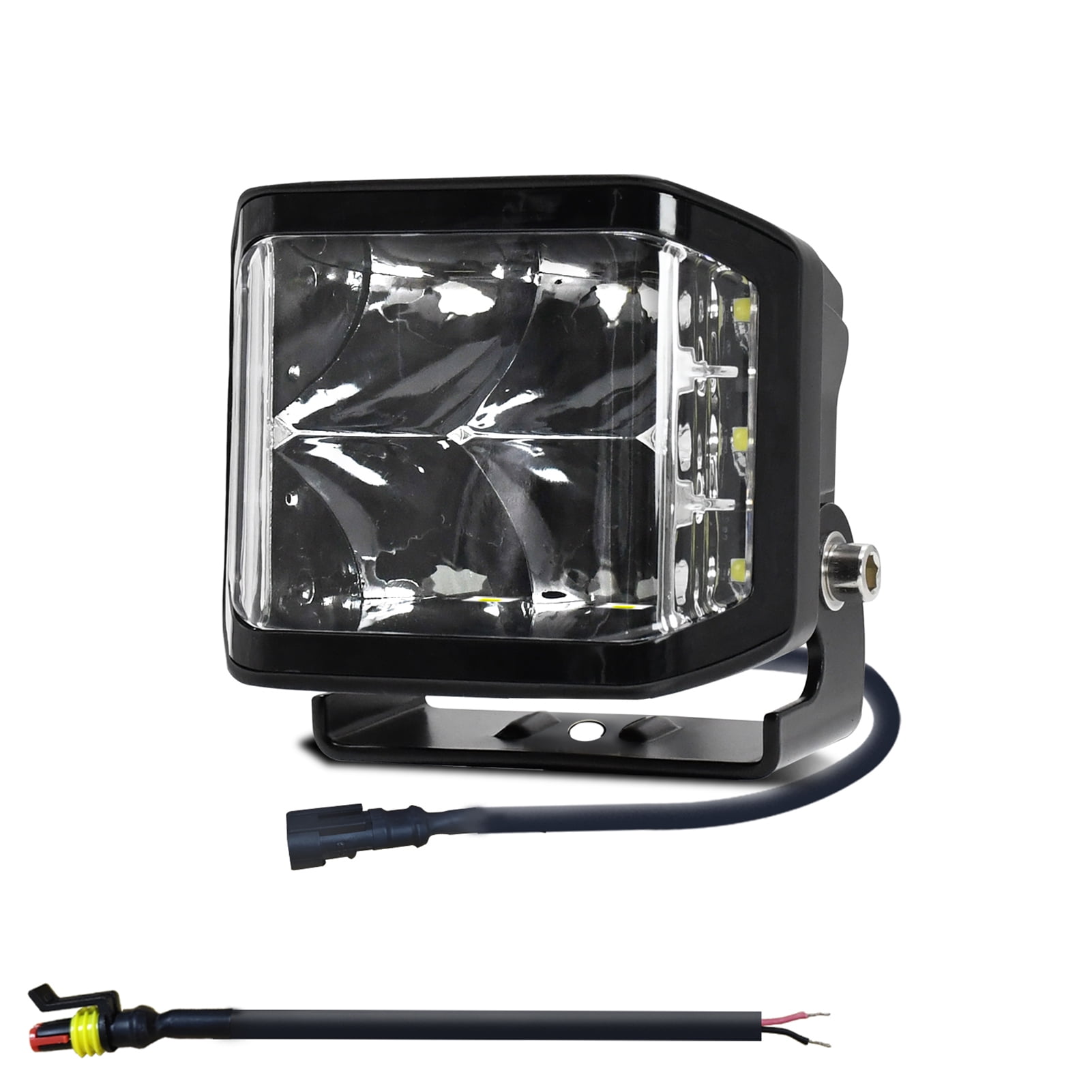 Shinysix Work Light,6000K 100W Work 3Sided 6000K IP67 Waterproof Spot ATVs Spot SUVs LED Work 3
