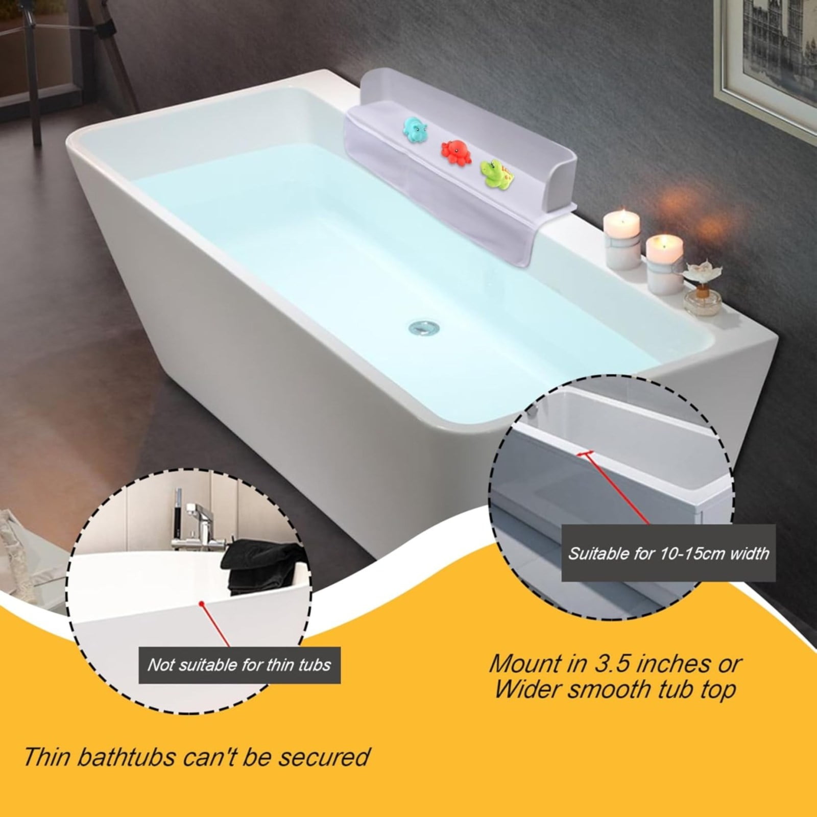 Shiogb (1X Waterproof Splash Plate) Bathtub Guard 21.1X5.9X3.9 ...