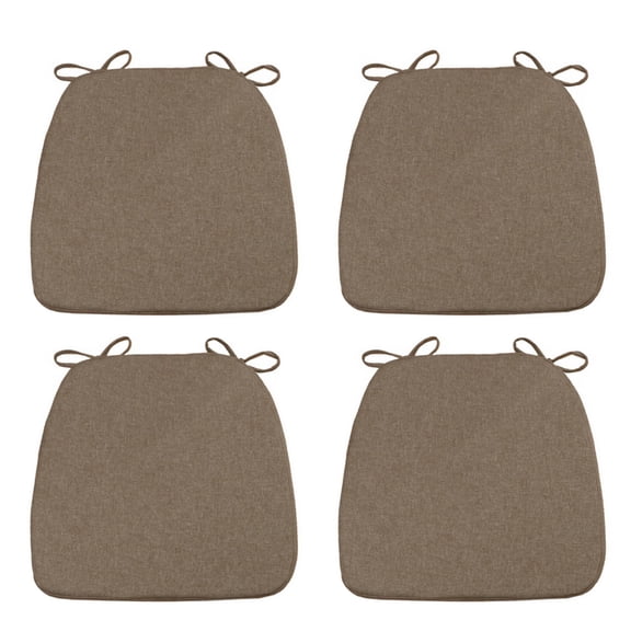 Shiogb 5Cm Thickened Seat Cushion, Dining Chair Cushion with Straps, Household Dining Table Chair Pad, Four Season Seat Cushion for Office Home, Khaki*4