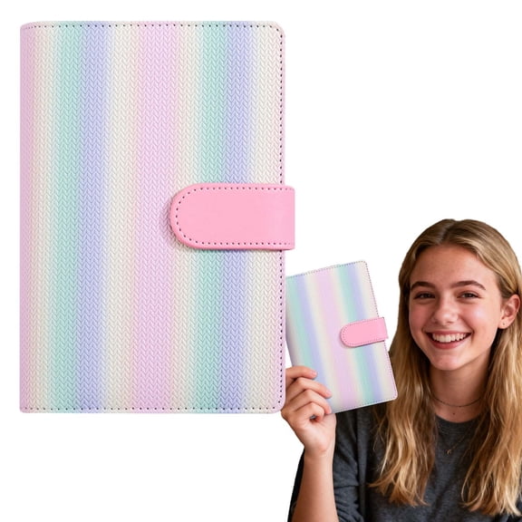 Shiogb A6 Ring Binder Planner, Rainbow Gradient