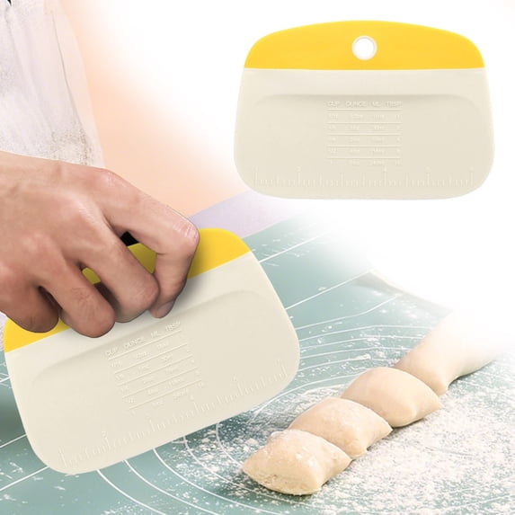 Shiogb Cake Dough Plastic Baking Scraper, Butter Cutter Spatula Tool, Dough Blender for Pastry Making, Kitchen Dining Bar Utensil for Mixing, Yellow