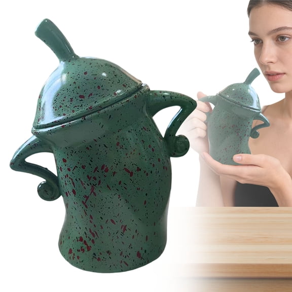 Shiogb Canister with Playful Storage Jar with Airtight Lid, Drop For Coffee Tea Candy Oil, Attitude Themed Kitchen Container, Green