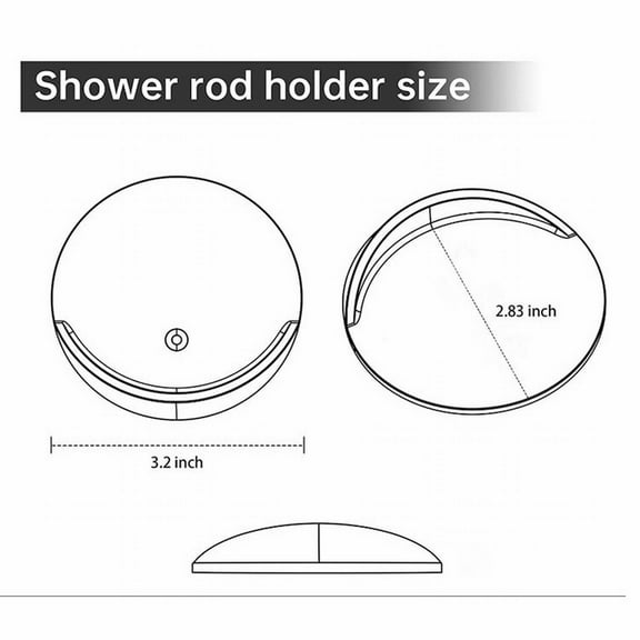 Shiogb Clearance 2 Shower Curtain Rod Holder Adhesive Wall Mount Holder For Shower Curtain Rod, Shower Curtain Rod Hook 3.5X3.5X0.8 Inches, 1 Pair of Hooks (Two)