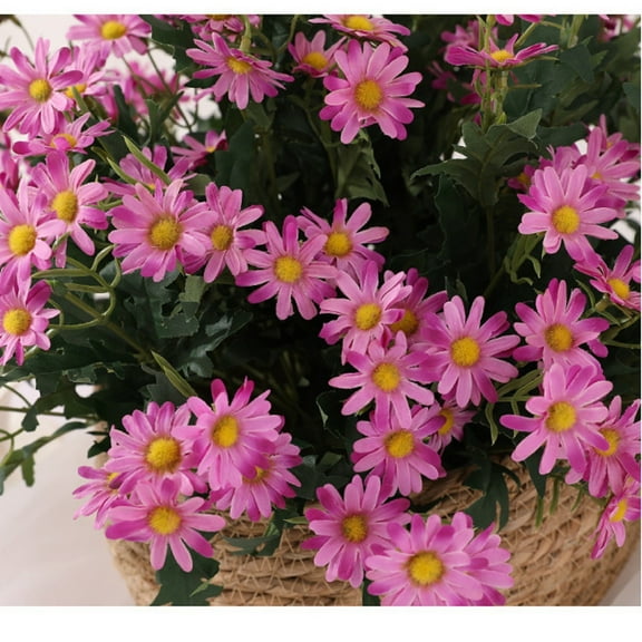 Shiogb Clearance 24 Small Daisies Purple-Artificial Large Daisy Plants Flowers Faux Silk Wildflowers Bouquet Outdoor For Home Decor Indoor Outside Garden Front Porch Decoration-Purple Promotion Sale