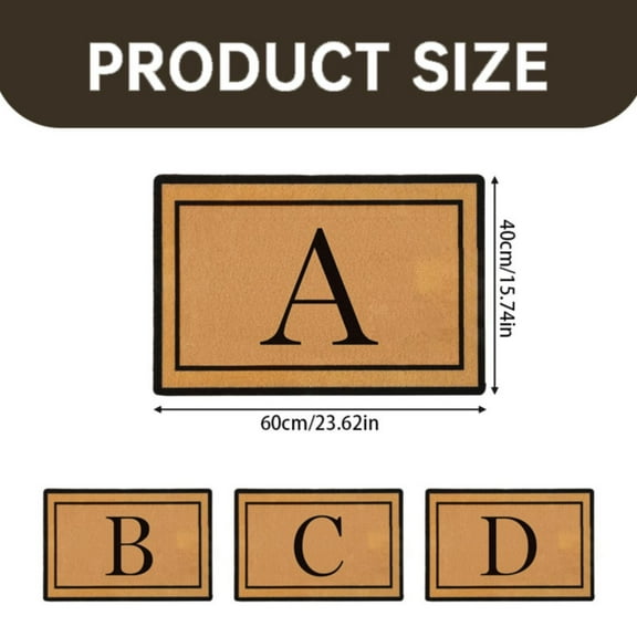 Shiogb Clearance Door Mats 40, Initial Letter A-Z26 Letter Carpet C 11.8X7.9X0.8 Inches, 1*Letter Carpet