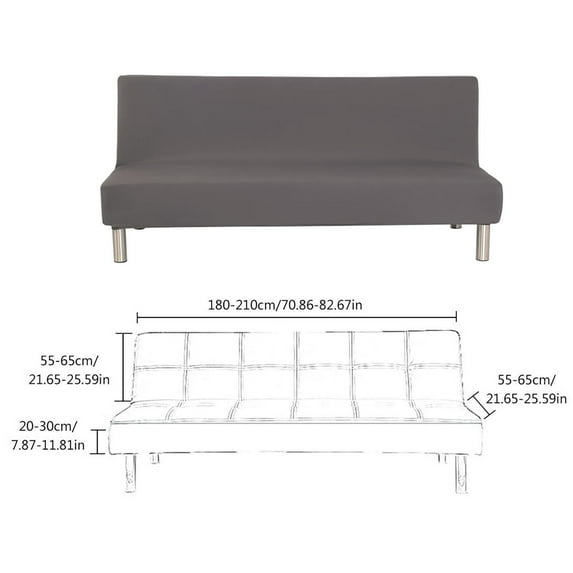 Shiogb Clearance Folding Sofa Cover Solid Color Futon Slipcover Polyester Elastic Fabric All Inclusive Cover, Sofa Cover(Da 11.4X10.2X1.2 Inches, 1X Sofa Cover