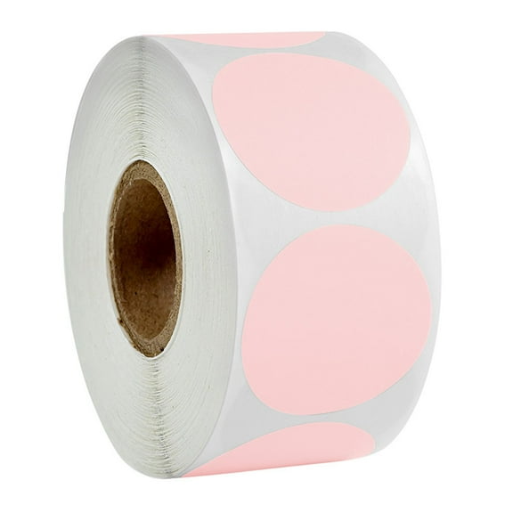 Shiogb Clearance Pink-Thermal Sticker Labels Self Adhesive Round Direct Thermal Labels Multi Purpose Roll Sticker Labels For Diy Qr Code Name Tag Inventory 500 Labels/1 Roll Promotion Sale