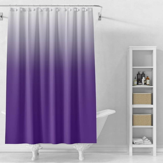 Shiogb Clearance Shower Curtain Purple Gradient-Fabric Shower Curtain Grey Gradual Water Shower Curtain For Bathroom Decor Accessories Set with Hooks 180*180Cm 1 Panel-Purple-1X Shower Curtain