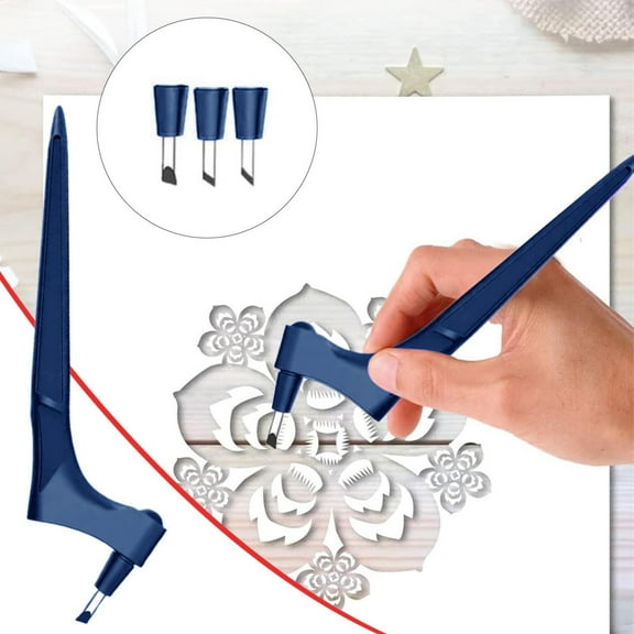 Shiogb Craft Cutting Tool 2pcs, 360 Rotating Cutter Pen, Stainless Steel Cutting Pen, Stencil Scrapbook DIY