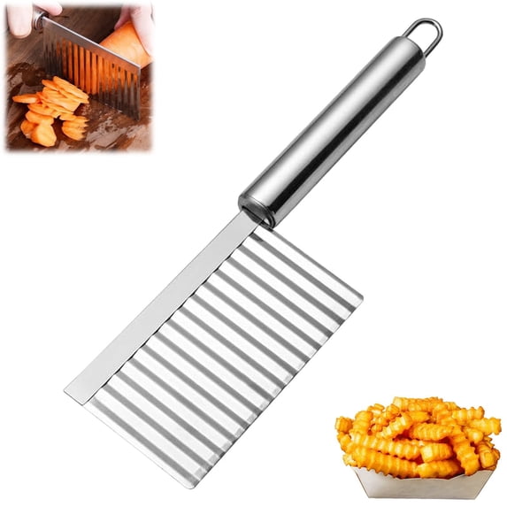 Shiogb Crinkle Tool Wavy Potato Slicer for Prep Work, with Ergonomic Grip Easy Cut Design & Edge Cutter for Vegetables Cheese and Onion Rings