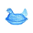 thumbnail image 1 of Guczhu Easter Plastic Hen Candy Dish with Lid, Chicken Shaped Bowl for Holiday Decor Snacks and Trinket Storage, Blue, 1 of 2