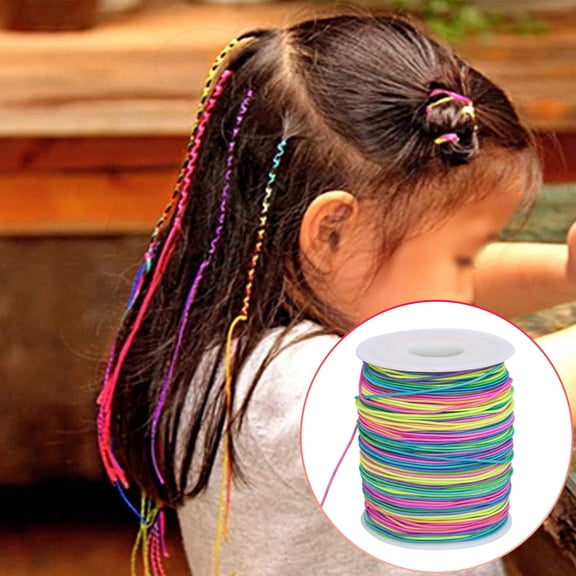 Shiogb Elastic Beading Threads, Rainbow Color Stretch String for Bracelet Making, Fabric Crafting Cord, Jewelry Making Supplies