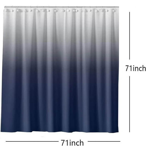 Shiogb Fabric Shower Curtain Grey Gradual Water Shower Curtain For Bathroom Decor Accessories Set with Hooks 180*180Cm 1 Panel, Shower Curtain Royal Blue Gradient 10.2X11X1.2 Inches, 1X Shower Curtain