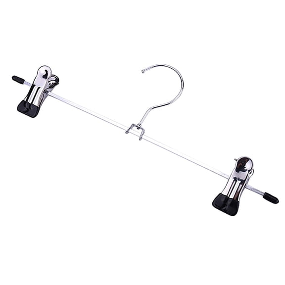 Shiogb Home Textile Storage Clearance, 10 Pack Pants Hangers Space Saving Inch Non Slip Stainless Steel Metal Pants Hanger with Clips Clothes Hangers for Shorts Skirt Bottoms Jeans