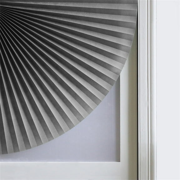 Shiogb Household Cordless Blind Light Filtering Fabric Pleated Shade For Balcony Cafe Window Bathroom Curtain 35.4 X 59 Inch, Self-Adhesive Pleated Curtains Grey 17.3X5.1X1.2 Inches, Curtain*1