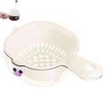 thumbnail image 1 of Shiogb Kitchen Dual-Layer Draining Basket with Handle,Vegetable Plastic Drainer Bowl Small Colander Berry Washer Watermelon Bowl with Strainer for Kitchen,White, 1 of 10