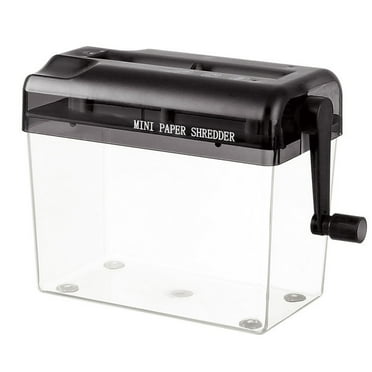 Shiogb Office Home A6 Mini Manual Paper Shredder Desktop Hand Crank Document Shredder Black, Desktop Hand Operated Office Home A6 Mini Manual Shredder, Clearance （A crusher）