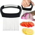 thumbnail image 1 of Shiogb Onion Holder for Slicing, Slicer Onion Cutter, Stainless Steel Onion Slice Holder, Vegetable Cutter for Potato Tomato Eggs, 1 of 8