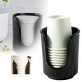 thumbnail image 1 of Shiogb Plastic Bathroom Cup Dispenser, Vertical Stripes Paper Cup Holder Organizer for Disposable Cups, B, 3.5 x 3.1 x 3.1 inches, 1 of 9