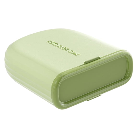 Shiogb Portable Retainer Case with Vent Holes & Storage Box for Braces and Dentures, Dental Storage Container Travel Case, Teeth Aligner Holder, Green