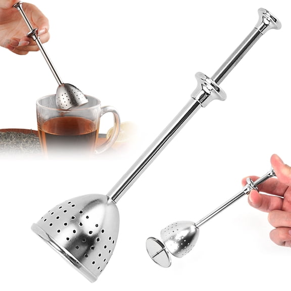 Shiogb Powder Sugar Shaker Duster, Stainless Flour Duster for Baking Dusting Wand Dispenser Tea Filter Baking Tool for Powdered Sugar, B