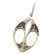 Shiogb Retro Stainless Steel Scissors A, Retro Small Scissors Tailor Cutting Thread Head Tea Pointed Stainless Steel Office Dragon and Handmade Special Gold Scissors, Clearance （1x Scissors）