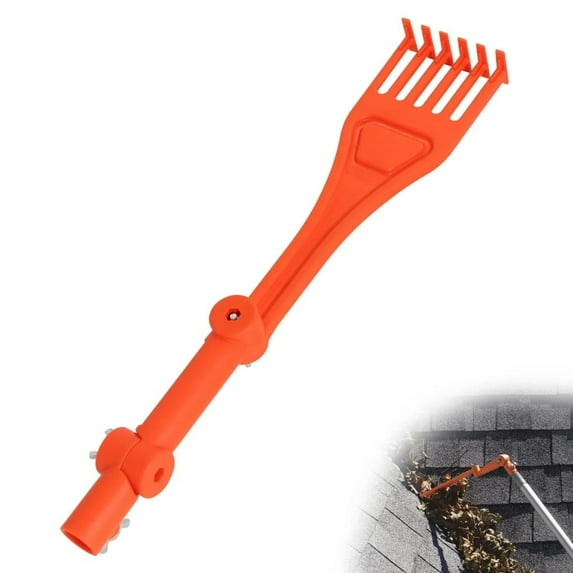 Shiogb Roof Rake;Gutter Rake;Gutter Leaf Cleaning Tool;Roof Rake for Leaves,Gutter Cleaning Tool Multifunctional Rotatable Handle Rake Roof Gutter Removal for Hard to Reach Areas Garden Landscaping