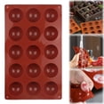 thumbnail image 1 of Shiogb Small 15 Cavity Semi Sphere Silicone Mold, Non-Stick Half Sphere Baking Mold for Jelly Cake, Candy Making, 1 Pack, 1 of 9