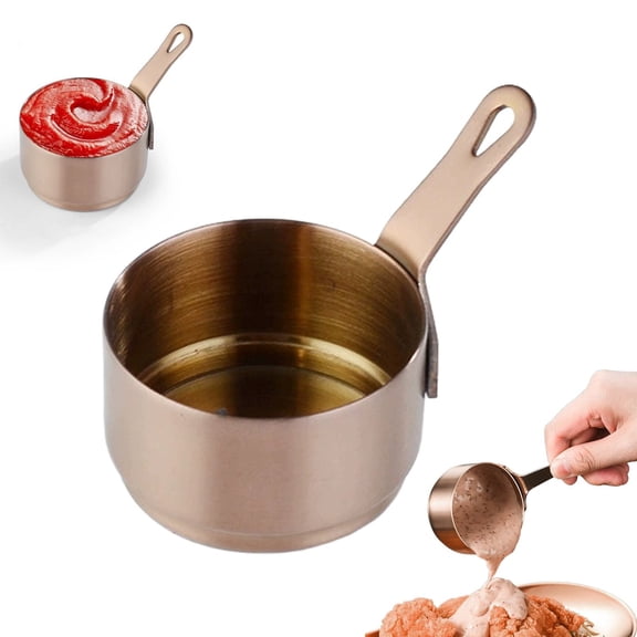 Shiogb Stainless Steel Small Saucepan with Lid, Warming Pot Induction Cooktop Compatible, Boiling Melting Simmering Pot, Mini Milk Warmer, 10*5