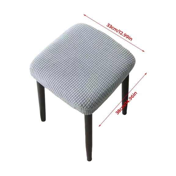 Shiogb Vanity Stool Covers Square Dining Chair Seat Covers For Wedding Party Bar Hotel Stretch Stool Cover with Non Slip Design, High Elastic Stool Cover Light Blue a 7.9X7.9X2 Inches, Stool Cover*1Pc
