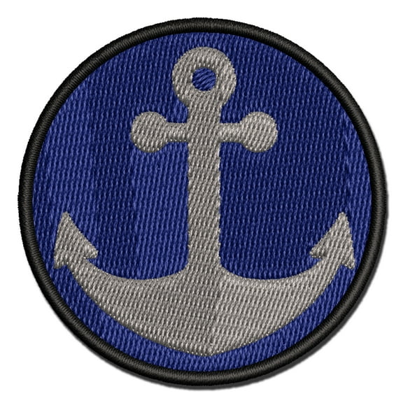 Ship Anchor Nautical Applique Multi-Color Embroidered Iron-On Patch - 2.0 Inch Mini