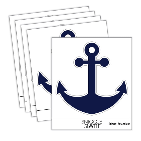 Ship Anchor Nautical Car Window Bumper Water Bottle Phone Tablet Laptop Waterproof Vinyl Decal Sticker Set 5-Pack - Gloss Finish - 2.0"