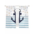 thumbnail image 1 of Ship Anchor Sheer Curtains 72 Inch Long 2 Panels, Ocean Starfish Rope Shell Light Filtering Rod Pocket Curtains, Sheer Voile Drapes for Living Room Bedroom, 52"x72", 1 of 8
