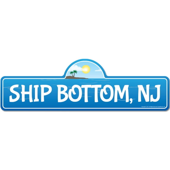 Ship Bottom NJ New Jersey Beach Street Sign | Indoor/Outdoor | Surfer Ocean Lover Décor For Beach House Garages Living Rooms Bedroom | Signmission Personalized Gift
