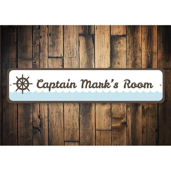 Ship Captain Novelty Sign, Metal Wall Decor - 4x18 inches