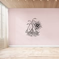 thumbnail image 1 of Ship Compass Boat Boats Sailing Sailor Sail Boat Ocean Sea Silhouette Vinyl Design Wall Sticker Wall Art Wall Decal Boy Girl Kid Room Bedroom Sailor Home Decor Stickers Decoration Size (20x18 inch), 1 of 3