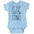 thumbnail image 1 of Ship Dont Stink Sink Bathroom Humor Romper Boys or Girls Infant Baby Brisco Brands NB, 1 of 7
