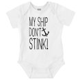 thumbnail image 1 of Ship Dont Stink Sink Bathroom Humor Romper Boys or Girls Infant Baby Brisco Brands NB, 1 of 6