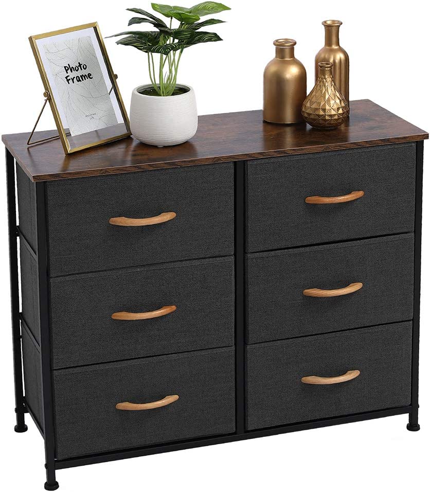 [Ship From USA] 6 Drawer Dresser for Bedroom Storease Series, 3Tier