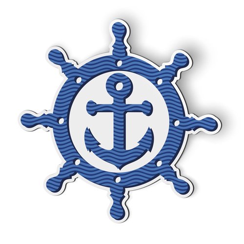 Ship Helm With Anchor Nautical - 5" Magnet for Car Locker Refrigerator