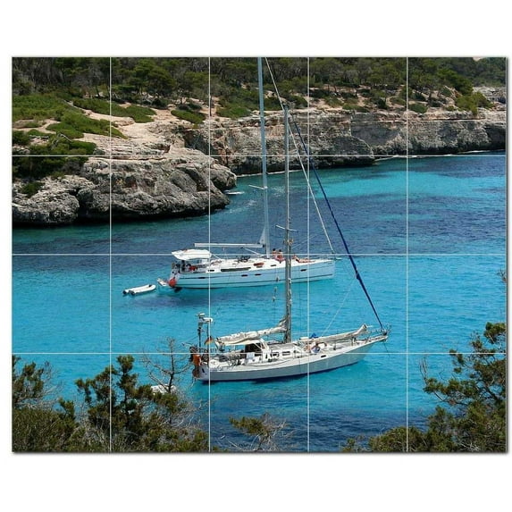 Ship Picture Ceramic Tile Mural Kitchen Backsplash Bathroom Shower, 405860-S54