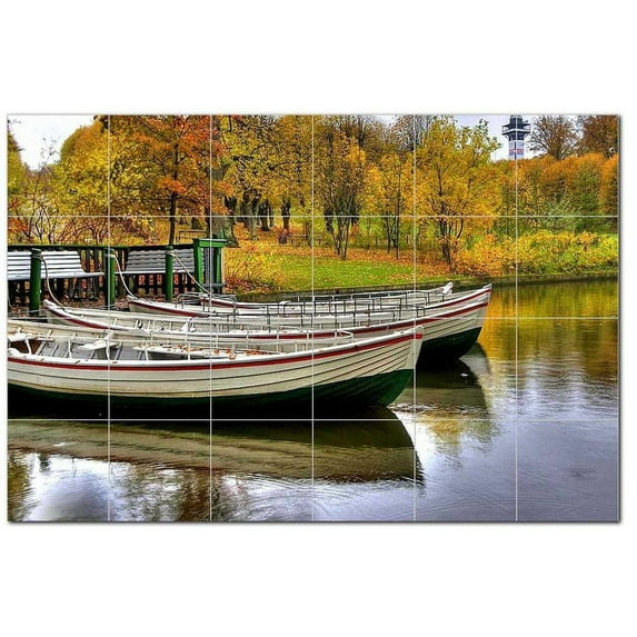Ship Picture Ceramic Tile Mural Kitchen Backsplash Bathroom Shower, 405865-S64