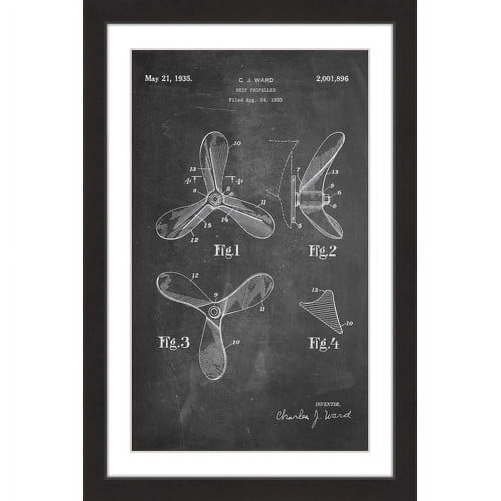 "Ship Propeller 1933 Chalk" Framed Painting Art Print