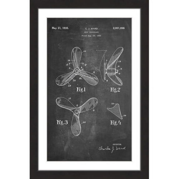 "Ship Propeller 1933 Chalk" Framed Painting Print