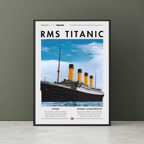 Ship Rms Ship Historic Ship Nautical Accent Maritime Legendary Ship Ocean Voyage Wall Art Unframed Paper Print